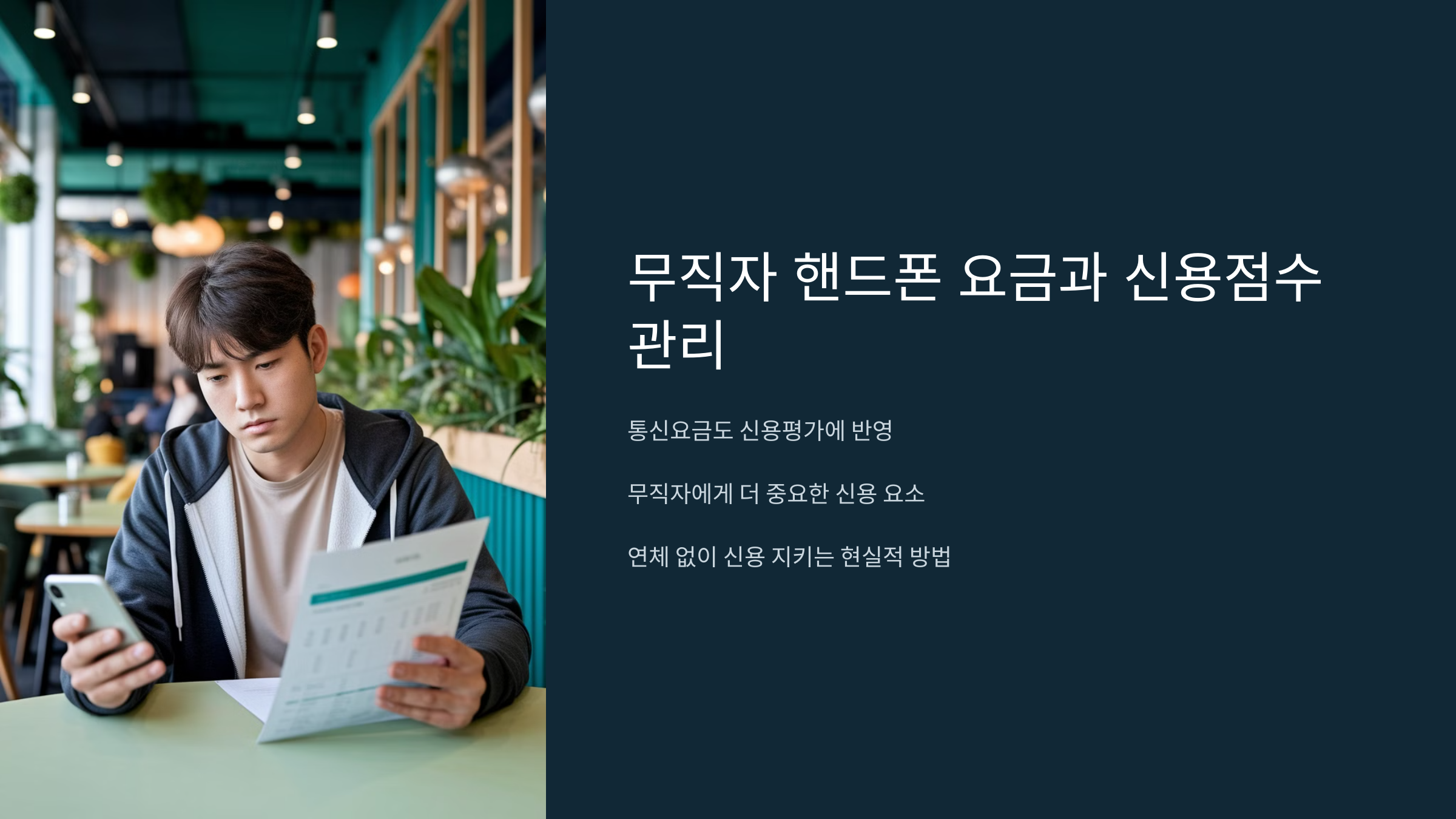 무직자 핸드폰 요금과 신용점수 관리