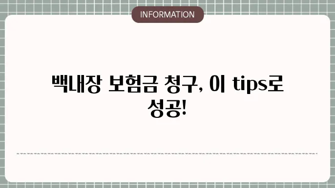 백내장 보험금 청구 과정