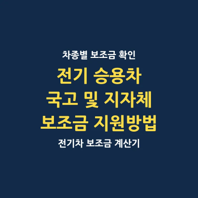 전기 승용차 국고 지자체 보조금 지원받는 방법