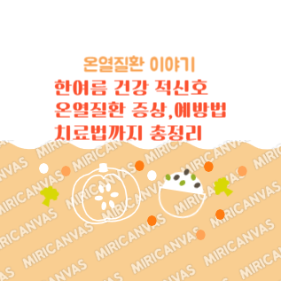 온열질환 증상, 예방법,치료법