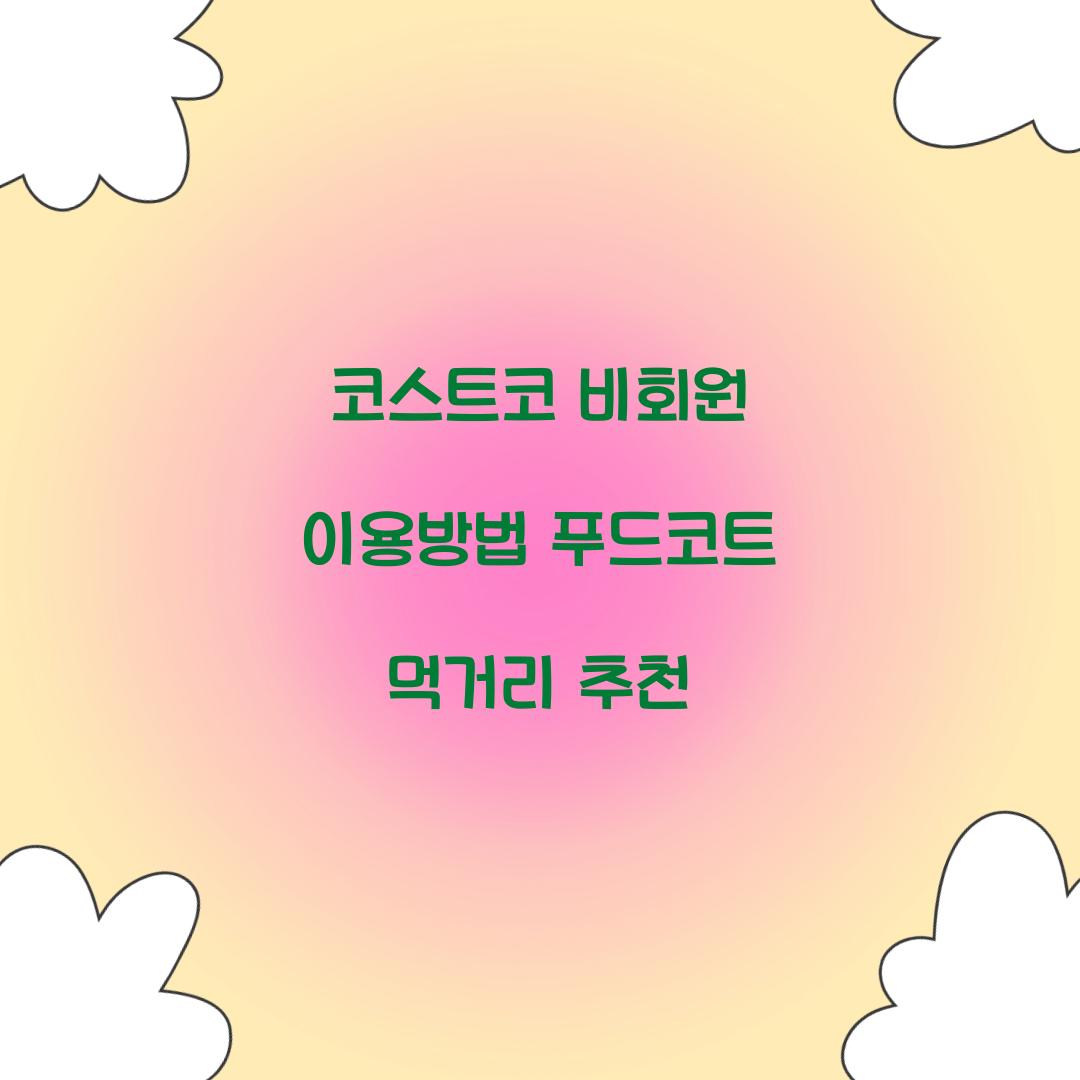 코스트코 비회원 이용방법