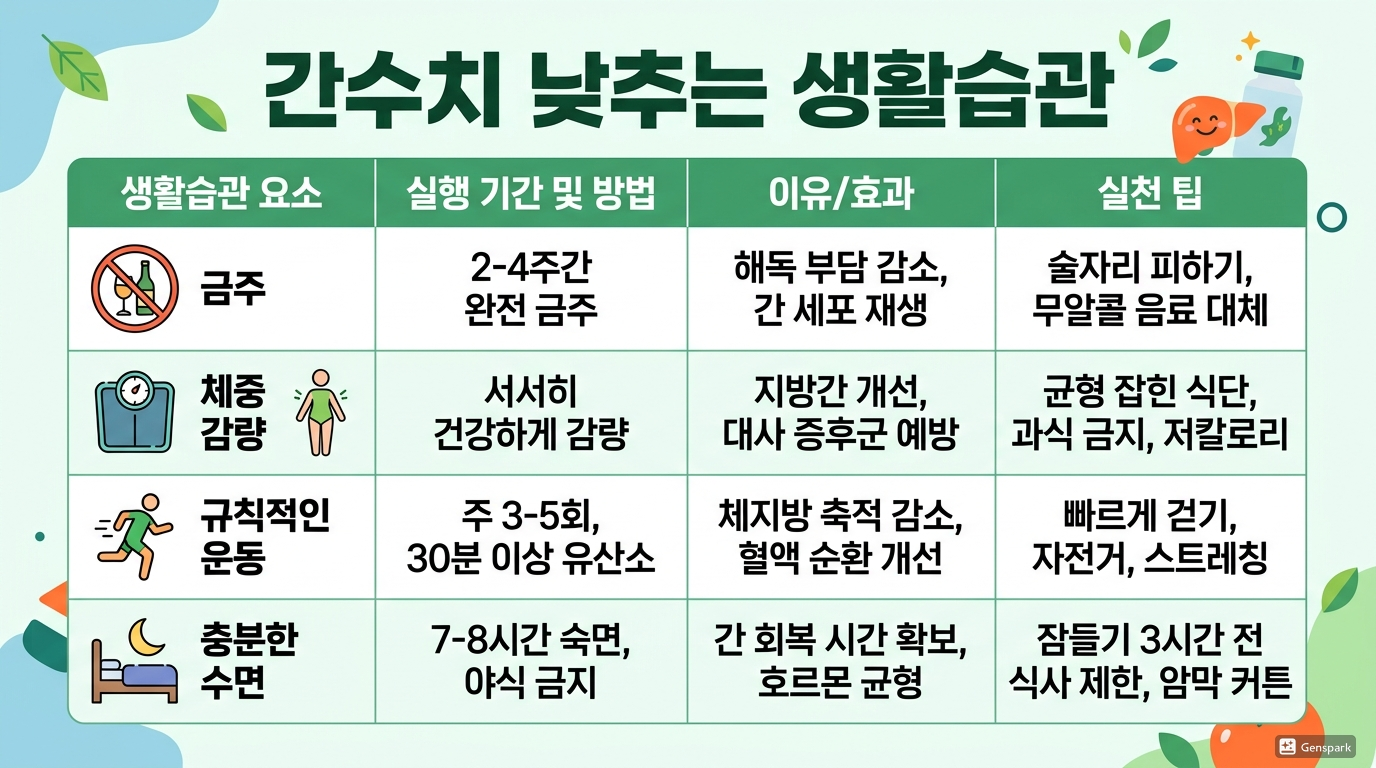 간수치 낮추는 생활습관
