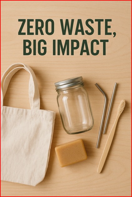 제로 웨이스트 실천을 휘한 동기 부여 사진