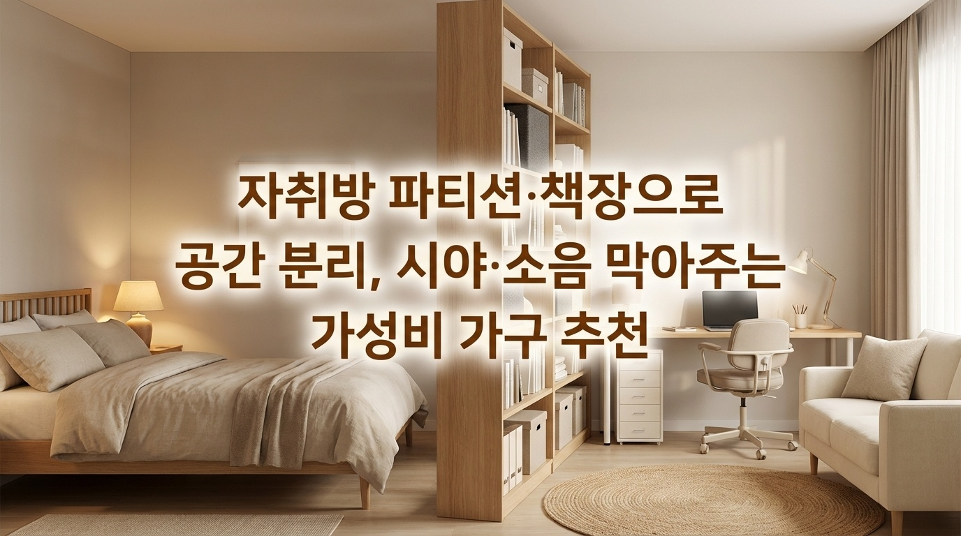 자취방 공간분리 완벽 가이드! 파티션·책장으로 원룸 침실·거실 나누기. 소음·시야차단 효과, 가성비 브랜드 추천(이케아·저스틴퍼니처·한샘), 배치 꿀팁, 조립 방법까지. 5만~30만원대 제품 비교. 1인가구 필수 인테리어 정보!
