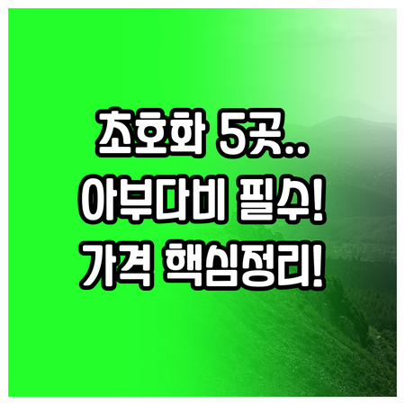 아부다비 럭셔리 호텔 5곳 셰이크 모..