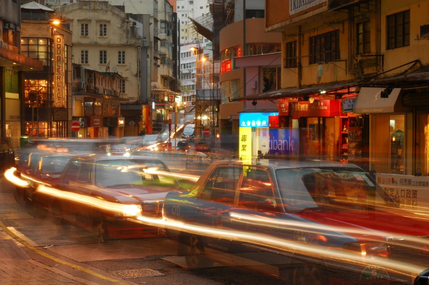 홍콩 도심속 상점 풍경과 거리모습 이미지