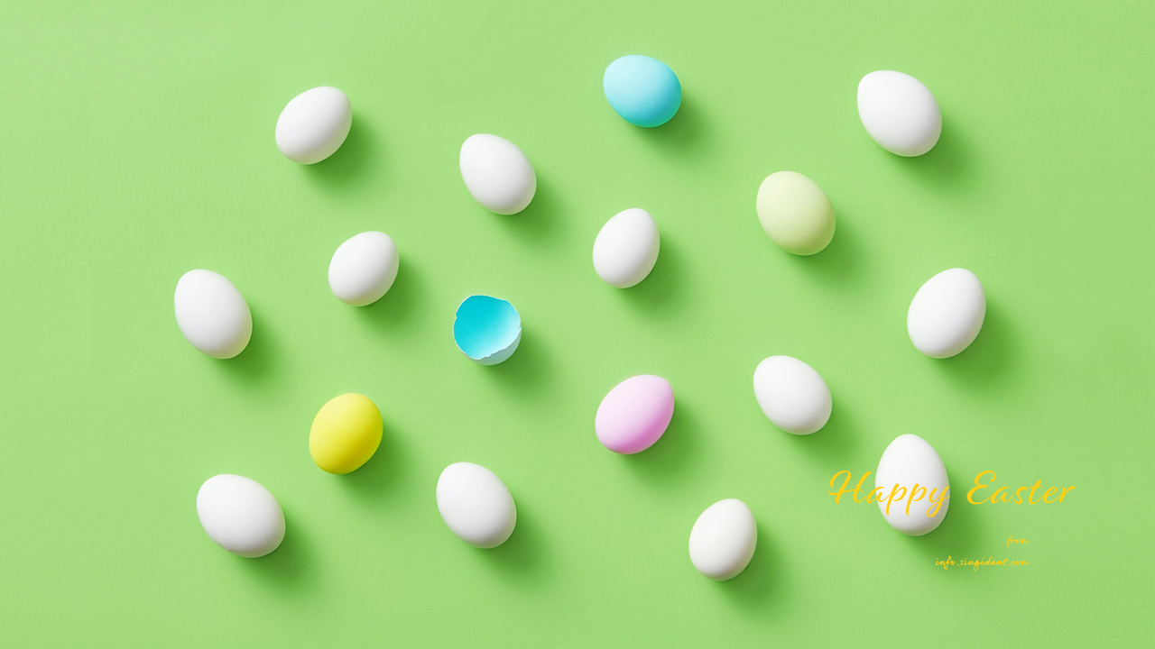 03 파스텔톤 계란 연두색배경 C - Happy Easter 부활절계란배경화면