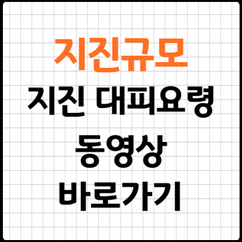 지진규모 지진 단계별 대피요령 동영상 바로가기