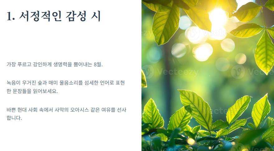 8월의 시모음
