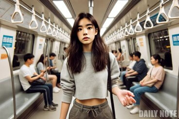 핸드폰-잃어버리는-지하철에서-핸드폰-찾으러-헤메는-여인
