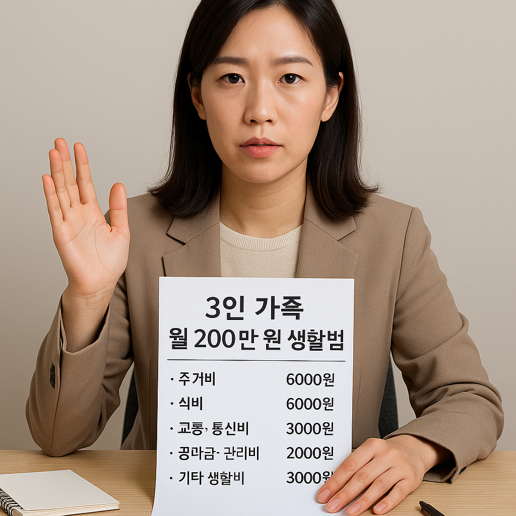 3인 가족 월 200만원 생활법