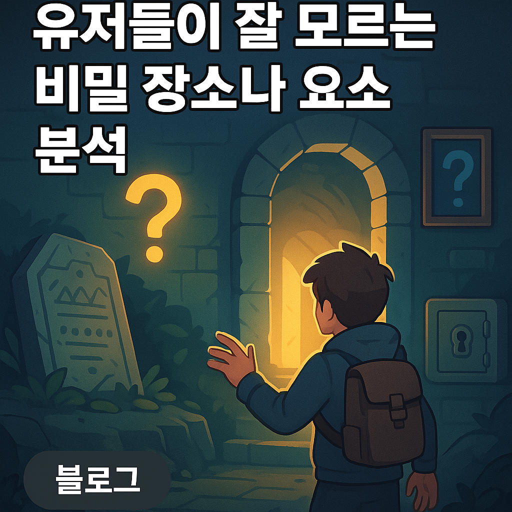 유저들이 잘 모르는 비밀 장소나 요소 분석