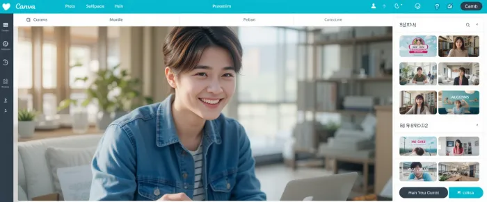 썸네일 디자인 중 미소 짓는 디자이너