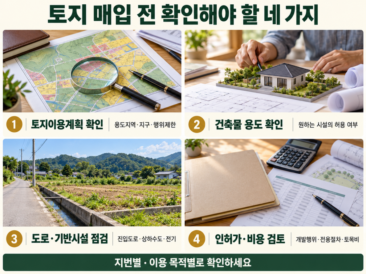 토지 매입 전 확인해야 할 네 가지