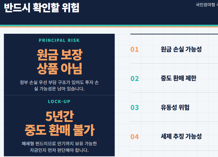 국민참여형 국민성장펀드 투자 시 주의사항