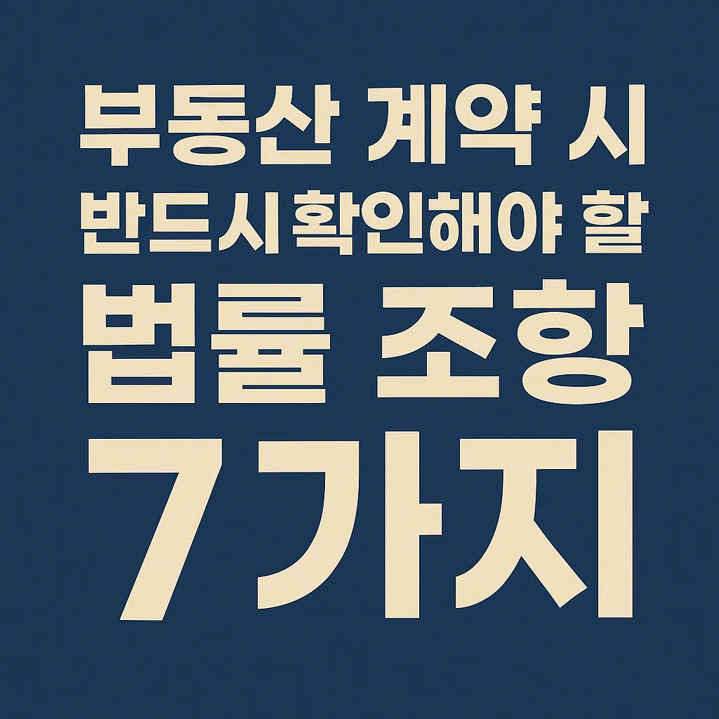 부동산 계약 시 반드시 확인해야 할 법률 조항 7가지