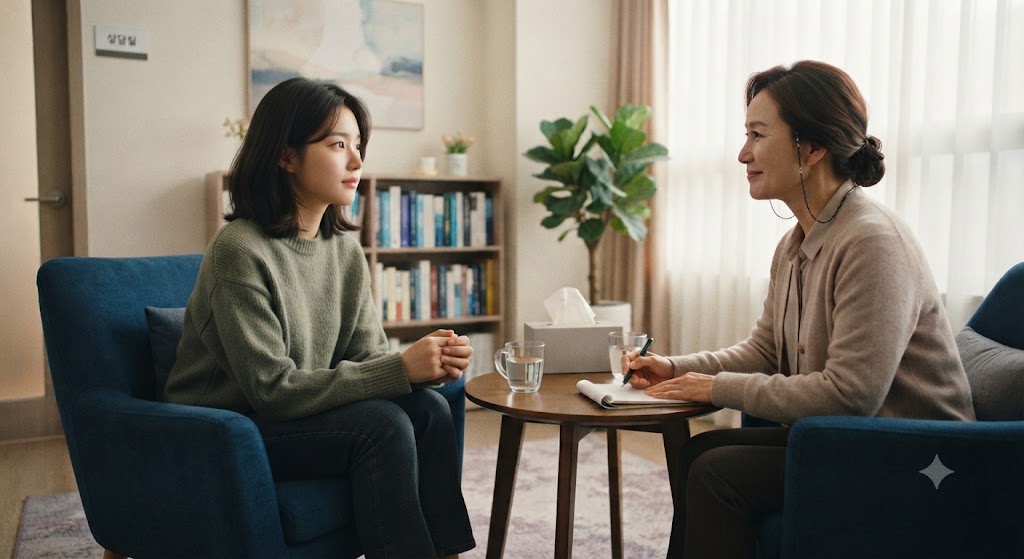 보훈가족이 심리상담 받고 있는 모습