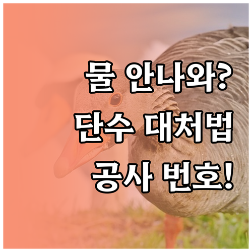 수돗물 단수 시 행동 요령 및 수자원..