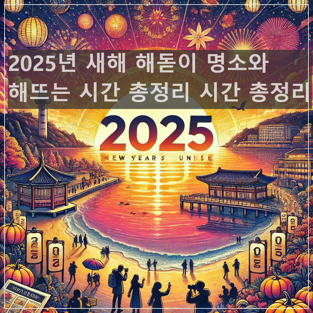 2025년 -새해- 해돋이 -명소- TOP 5 -해뜨는- 시간- 총정리