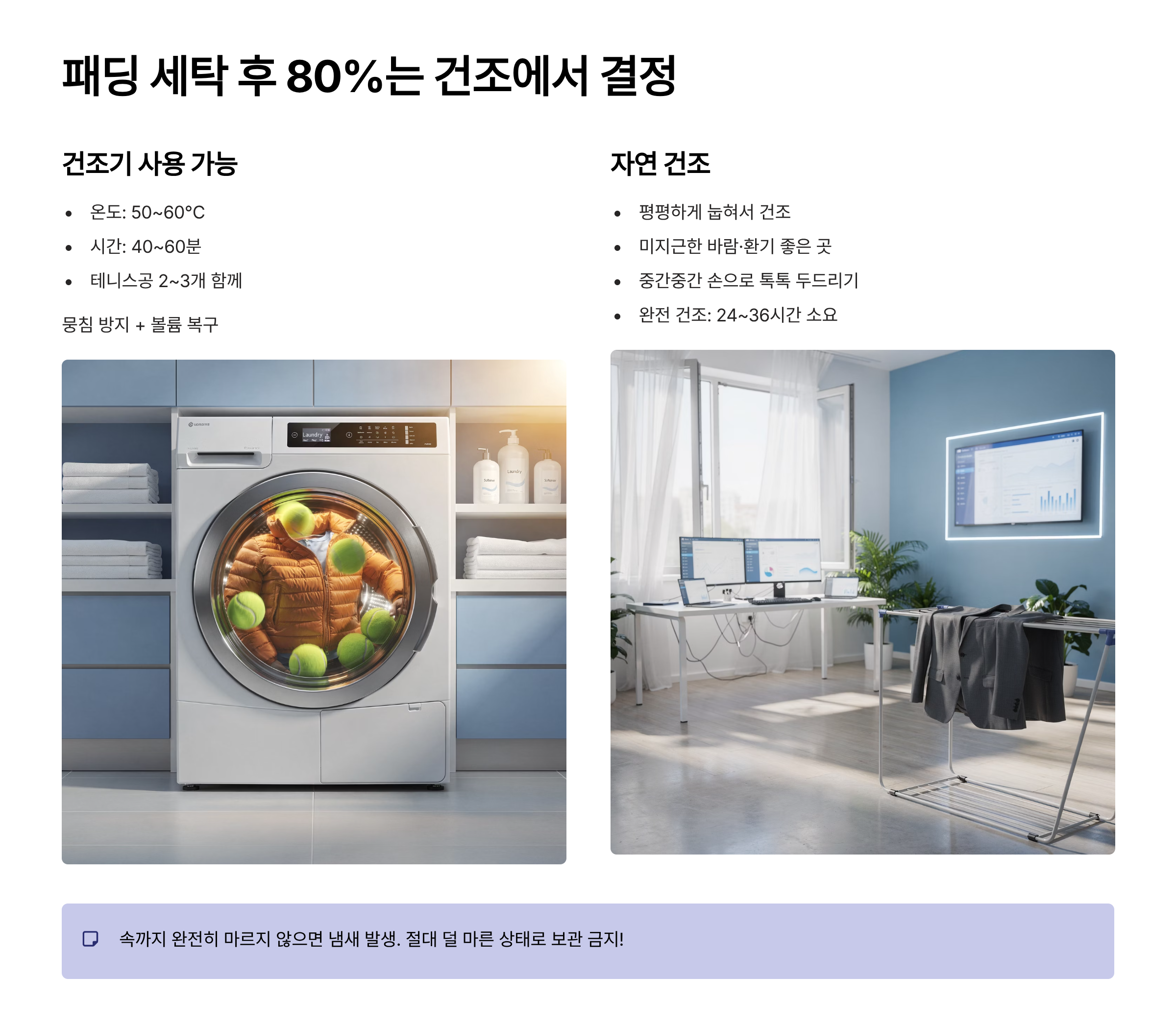 패딩 건조 방법