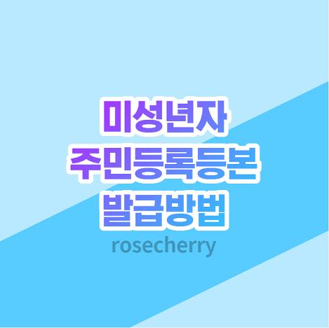 미성년자-주민등록등본-떼는방법