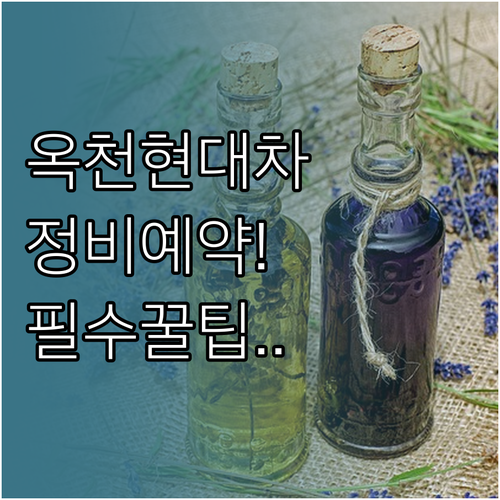 현대자동차 옥천 정비소 찾기 및 실시..