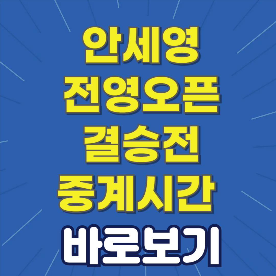 전영오픈 안세영 결승전 중계