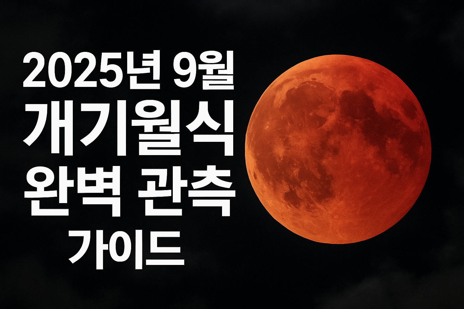 2025년 9월 개기월식 완벽 관측 가이드 ❘ 시간&middot;장소&middot;촬영 팁 총정리