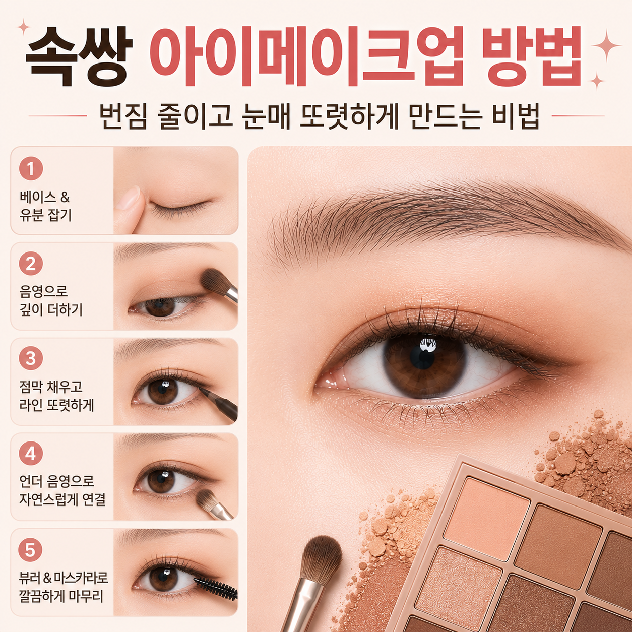 속쌍 아이메이크업 방법