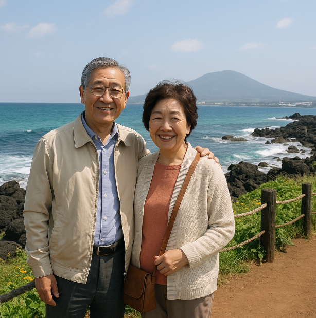 노부부 제주도 여행 사진