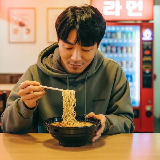 무인라면창업 실제사례 창업비용 - 라면먹는 이미지3