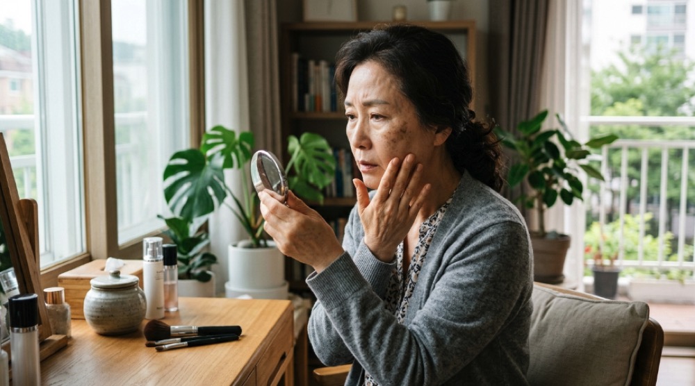 피부 확인 중