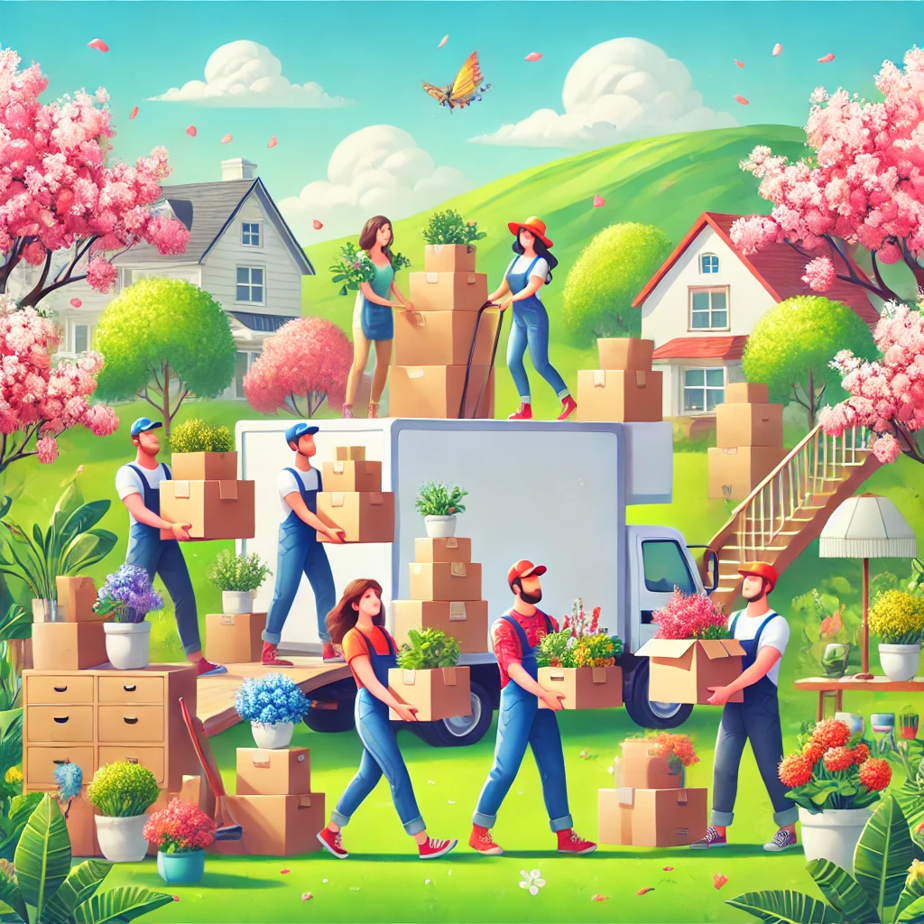 이사짐 나르는 사진