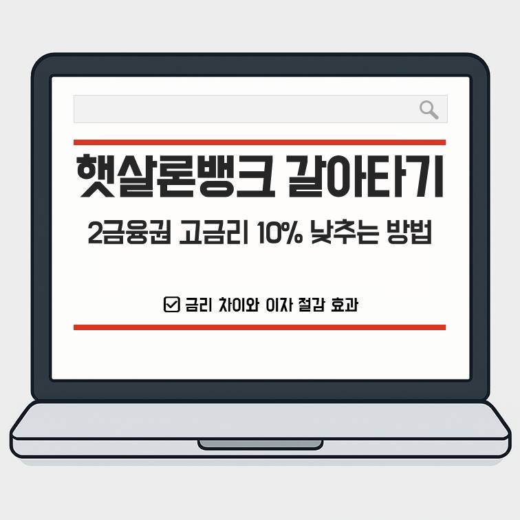 햇살론뱅크 갈아타기 2금융권 고금리 대출 금리 낮추는 방법 안내 대표 이미지