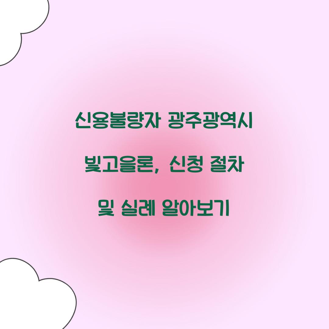 신용불량자 광주광역시 빛고을론