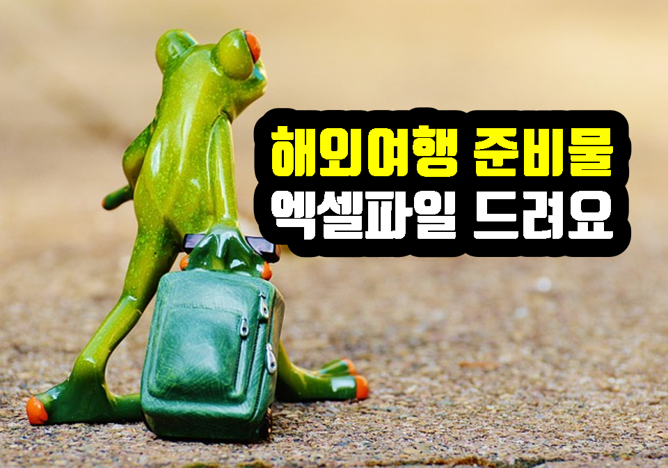 해외여행 준비물 리스트 엑셀파일 드려요. 수정 사용 가능