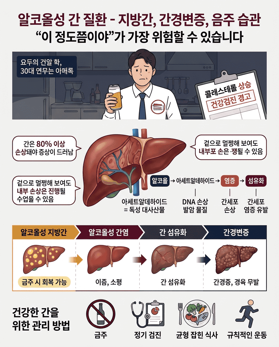 알코올성 간 질환 (지방간, 간경변증, 음주 습관)