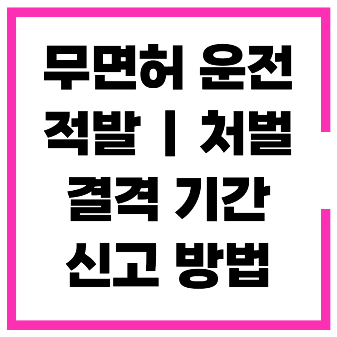 무면허 운전 적발 시 처벌 결격기간