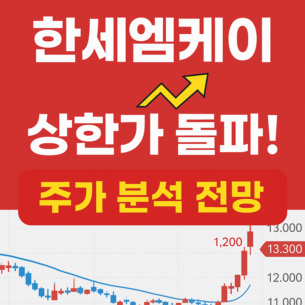 한세엠케이 상한가 돌파