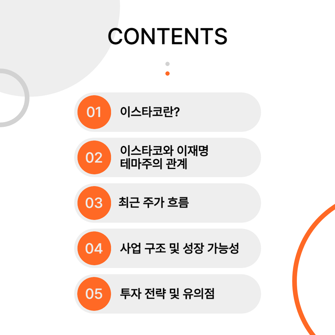 이재명 테마주 이스타코 주식 분석