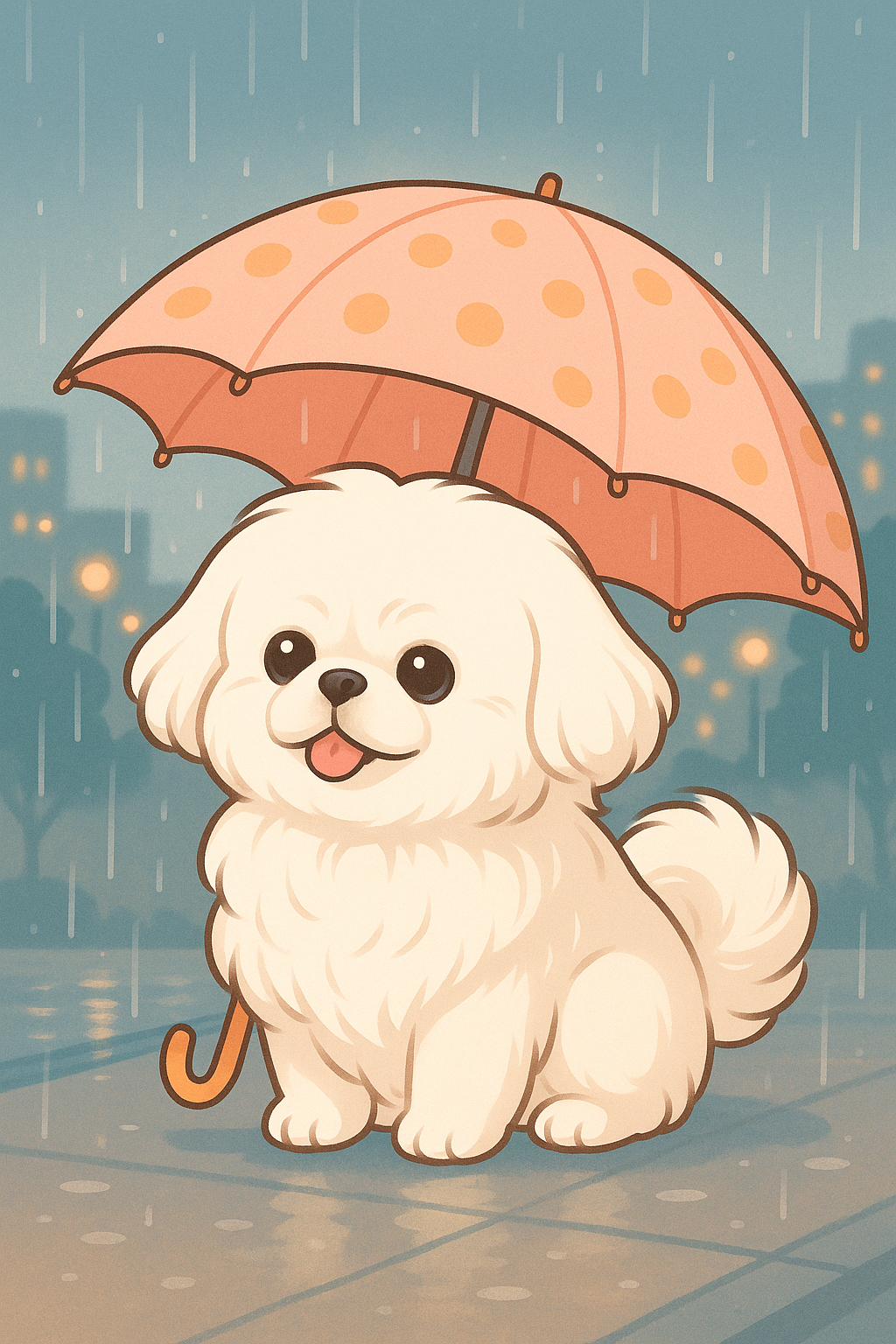 비오는 날 강아지 우산을 쓴 모습
AI로 부탁해 밧어요
우산 쓴 강아지 너무 귀여워요