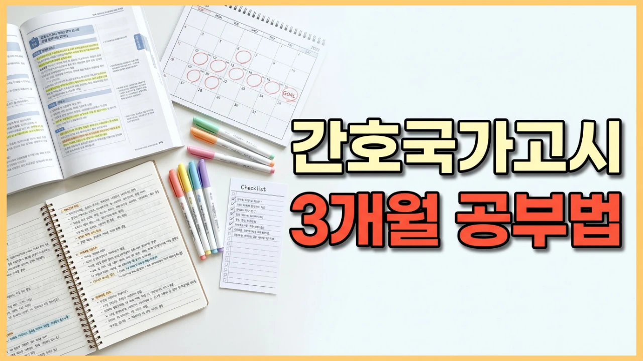 간호국가고시 3개월 공부법과 계획표 구성을 보여주는 대표이미지