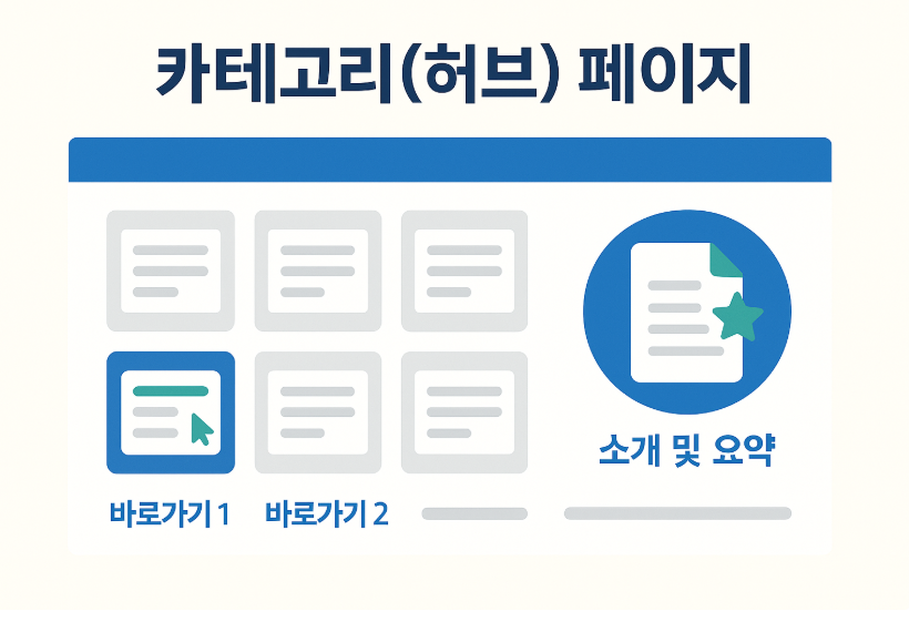 카테고리 허브 페이지-허브는 항상 최신 이어야 함