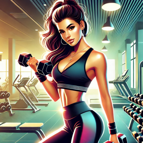 다이어트를 위해 열심히 운동하는 여자