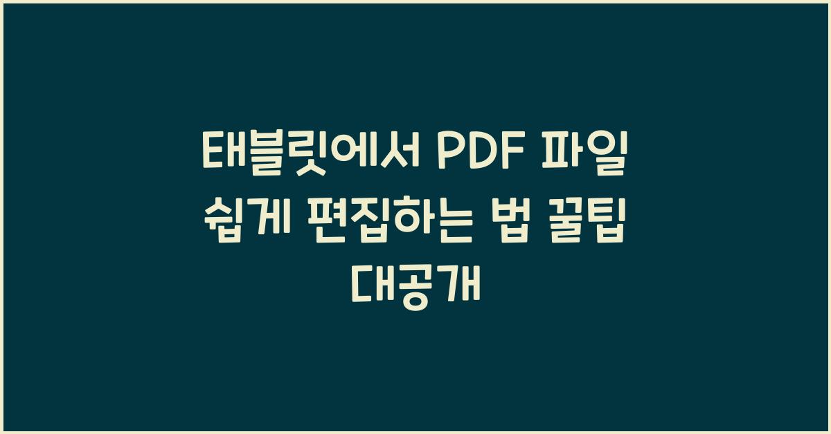 태블릿에서 PDF 파일 쉽게 편집하는 법