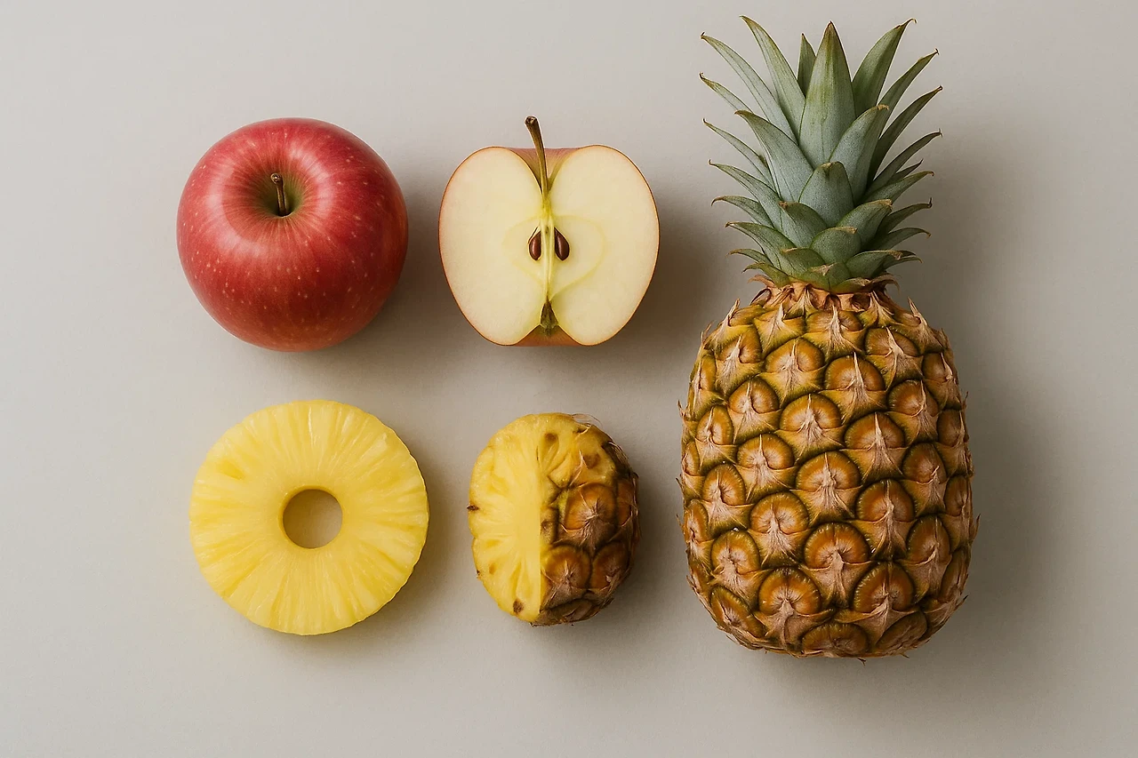 사과, 파인애플