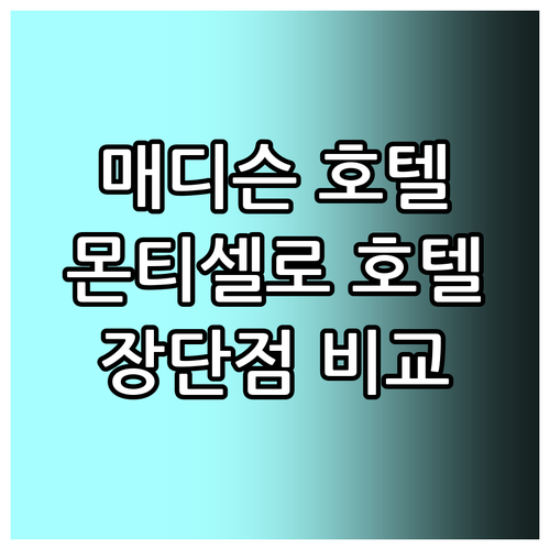 매디슨 & 몬티셀로 호텔 추천 숙소별..