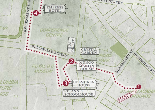 캐나다 유령의 도시 - 빅토리아 다운타운 도보 여행 추천 명소 코스맵