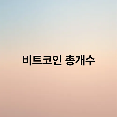 비트코인 총개수
