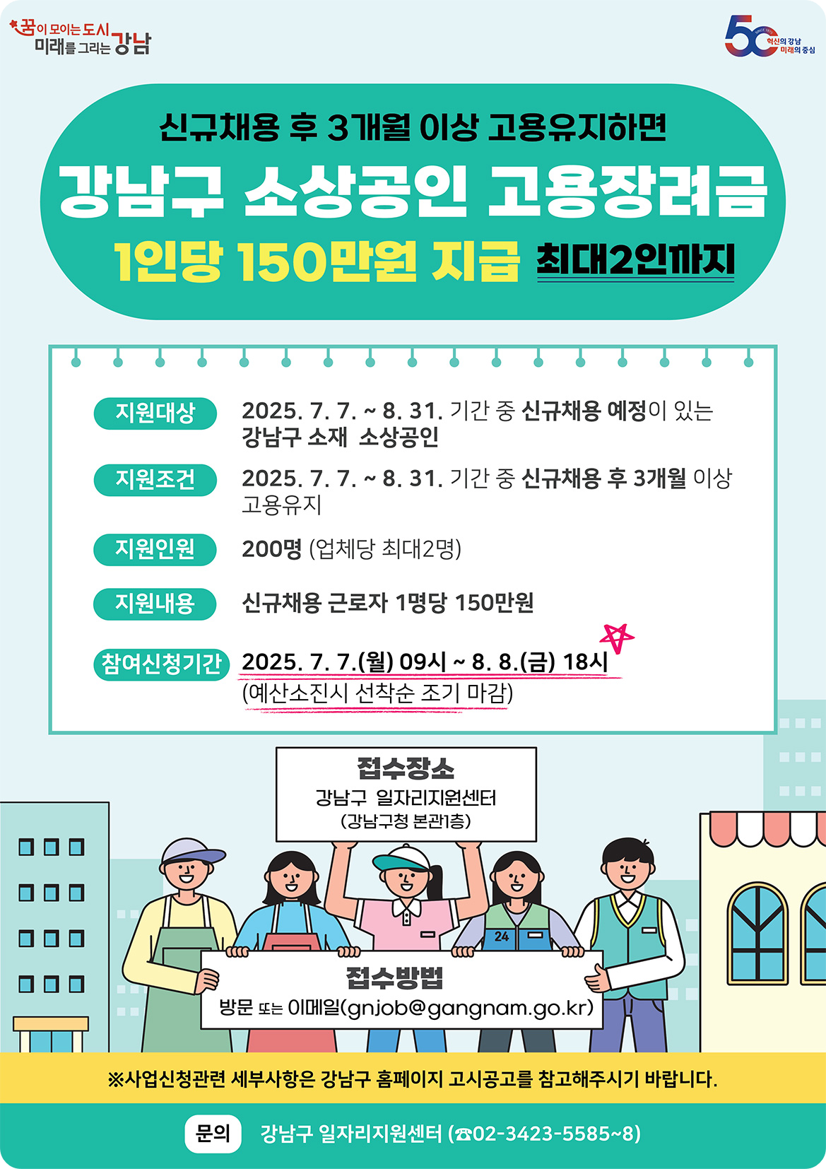 2025년 「강남구 소상공인 고용장려금」 지원 사업